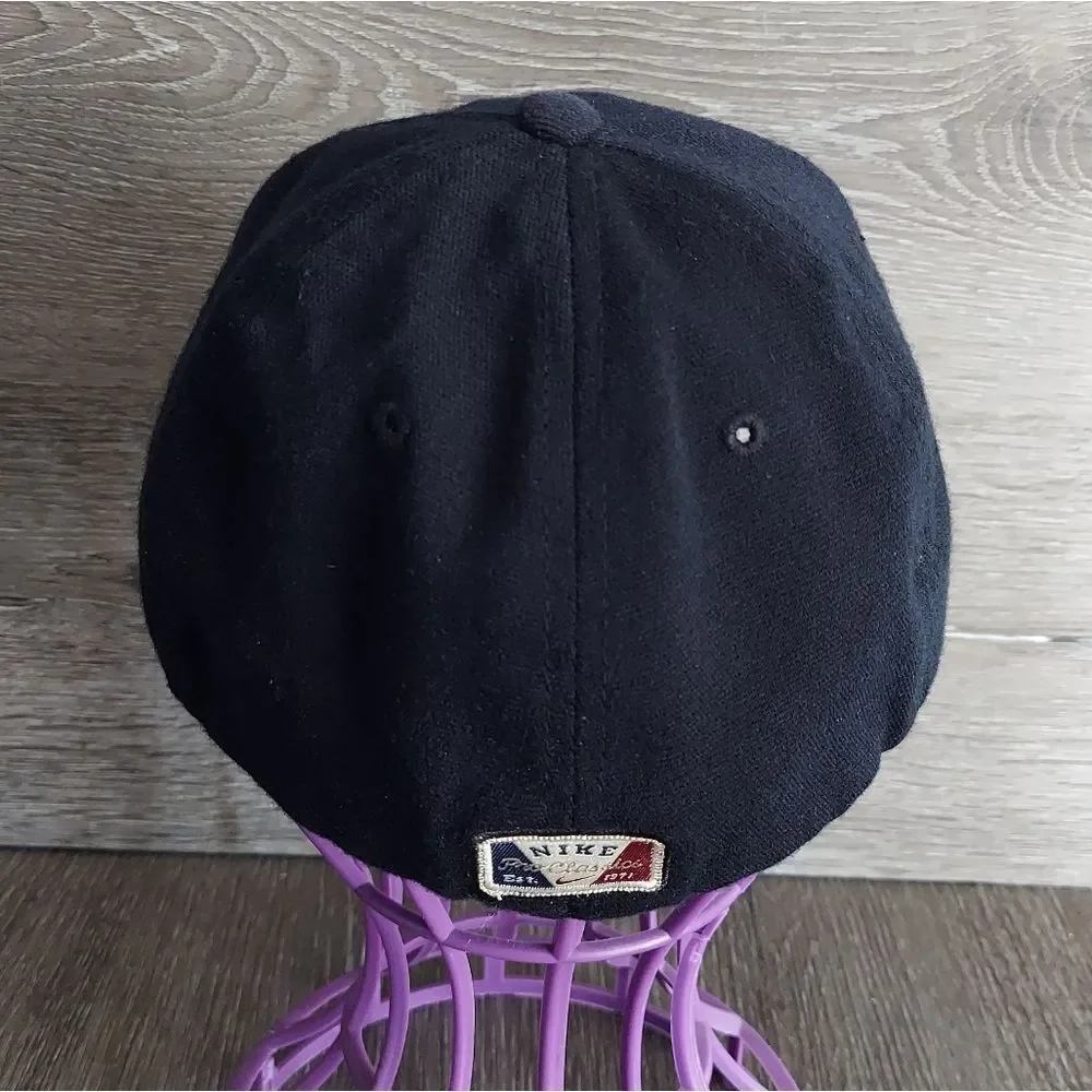 Vintage Nike Athletics Black Fitted Hat One Size